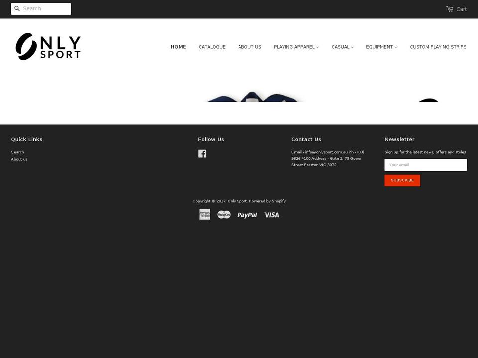 onlysport.com.au shopify website screenshot