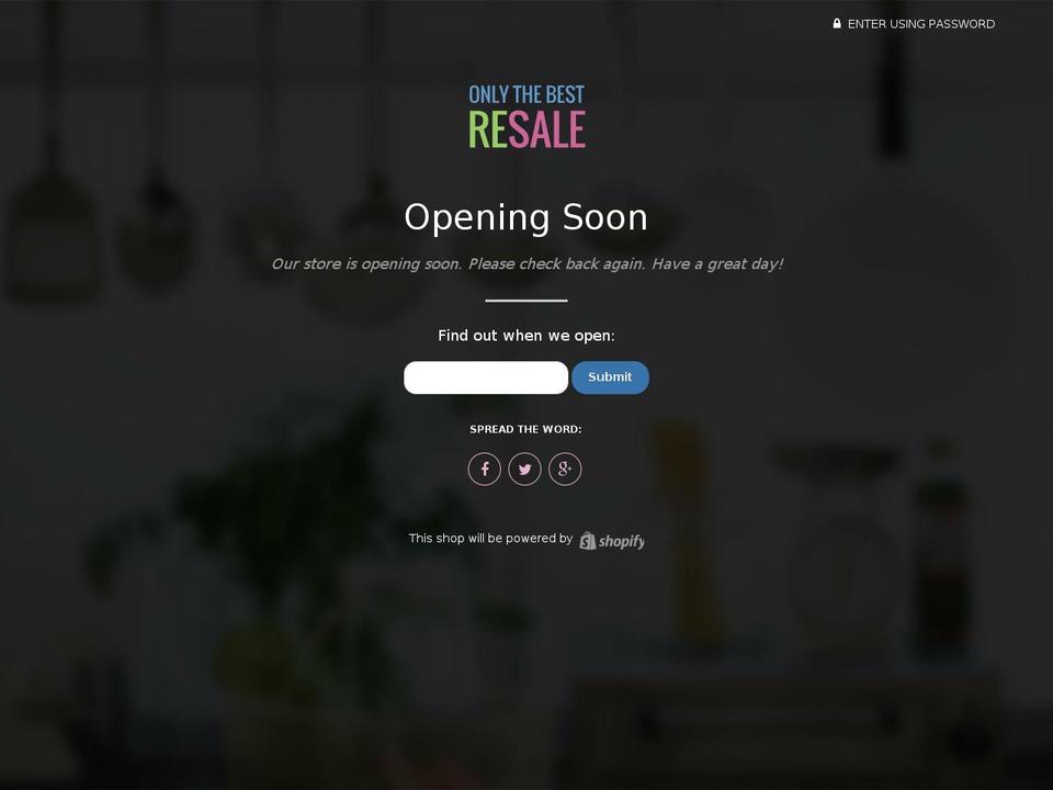 onlythebestresale.com shopify website screenshot