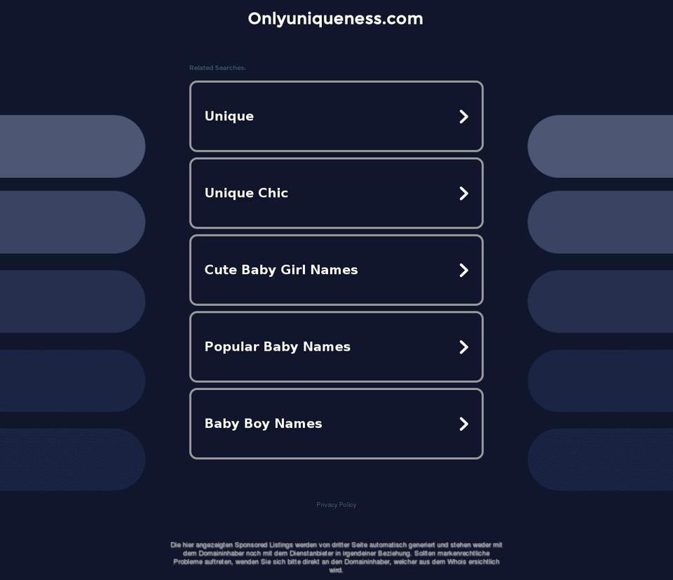 onlyuniqueness.com — Shopify storefront screenshot