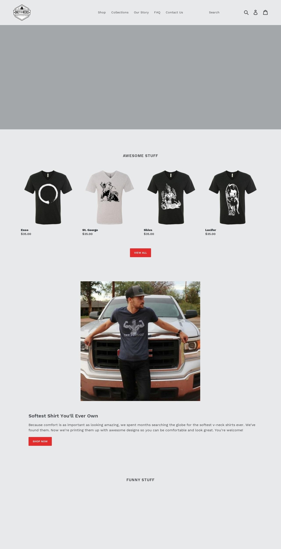 onlyvnecks.com — Shopify storefront screenshot