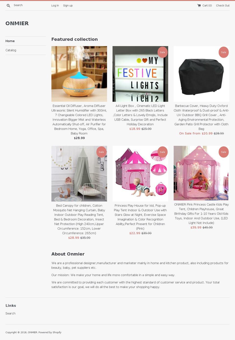 onmier.com — Shopify storefront screenshot