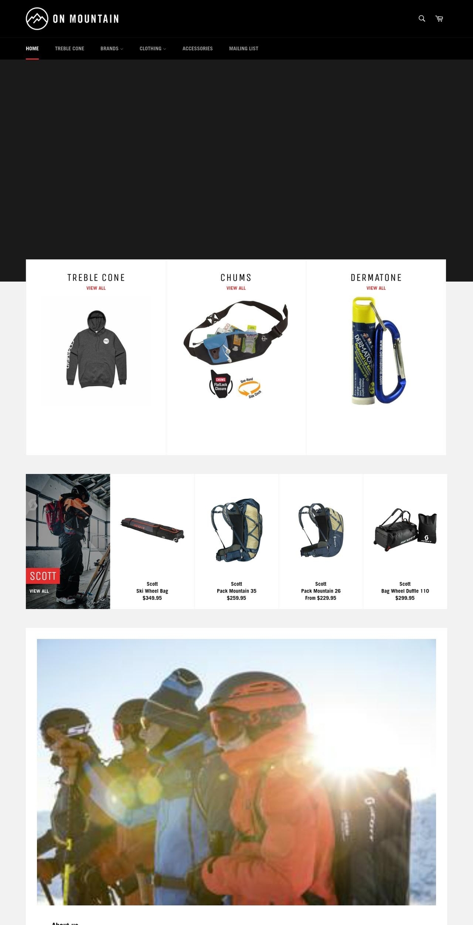 onmountain.co.nz shopify website screenshot