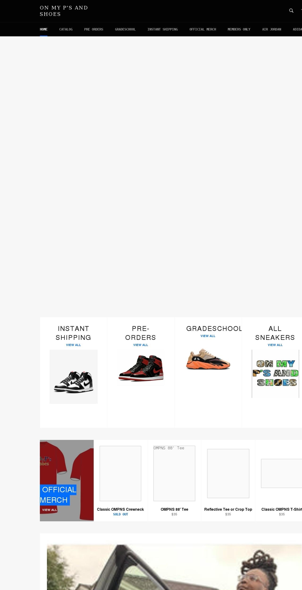 onmypsandshoes.com shopify website screenshot
