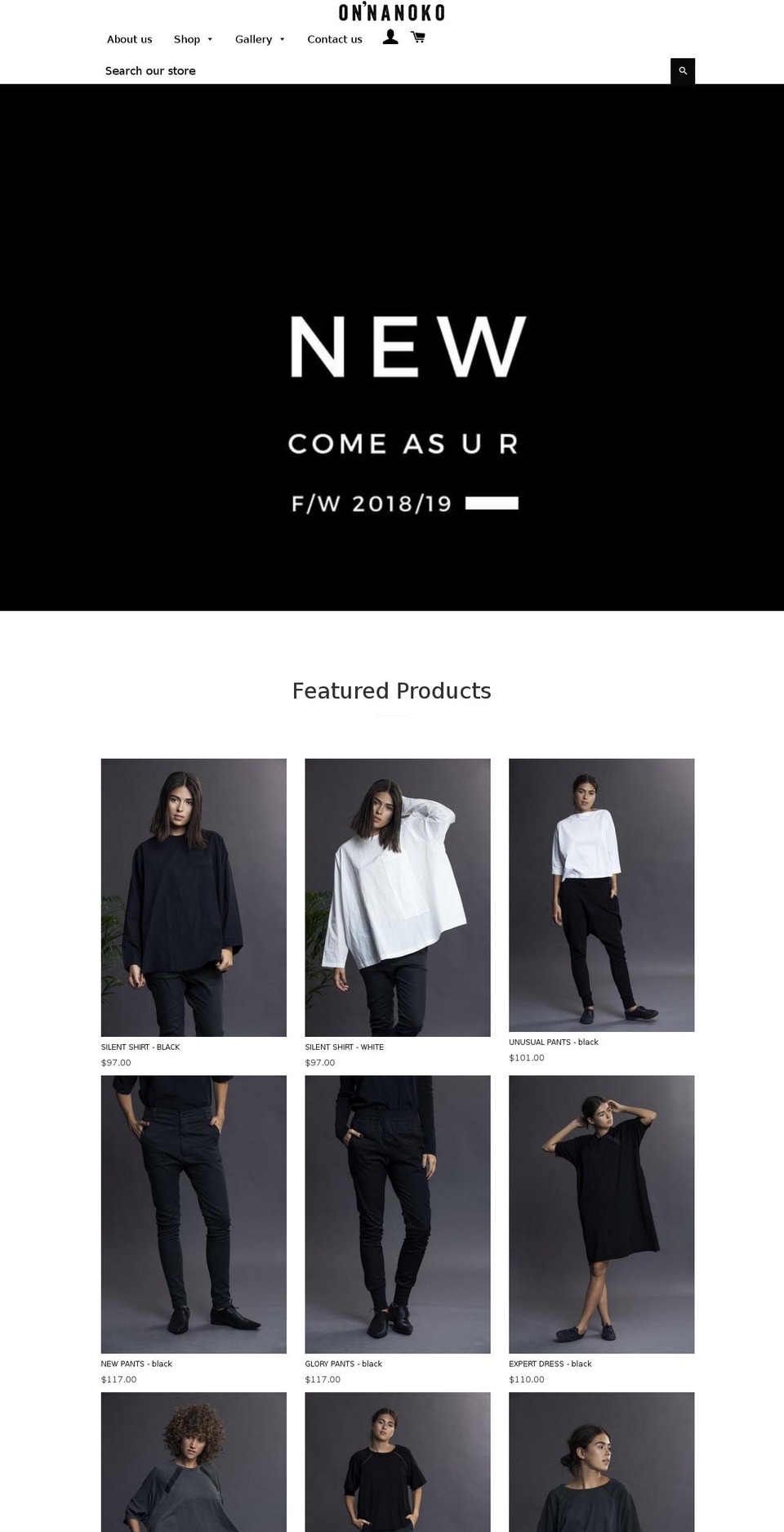 onnanokofashion.com — Shopify storefront screenshot
