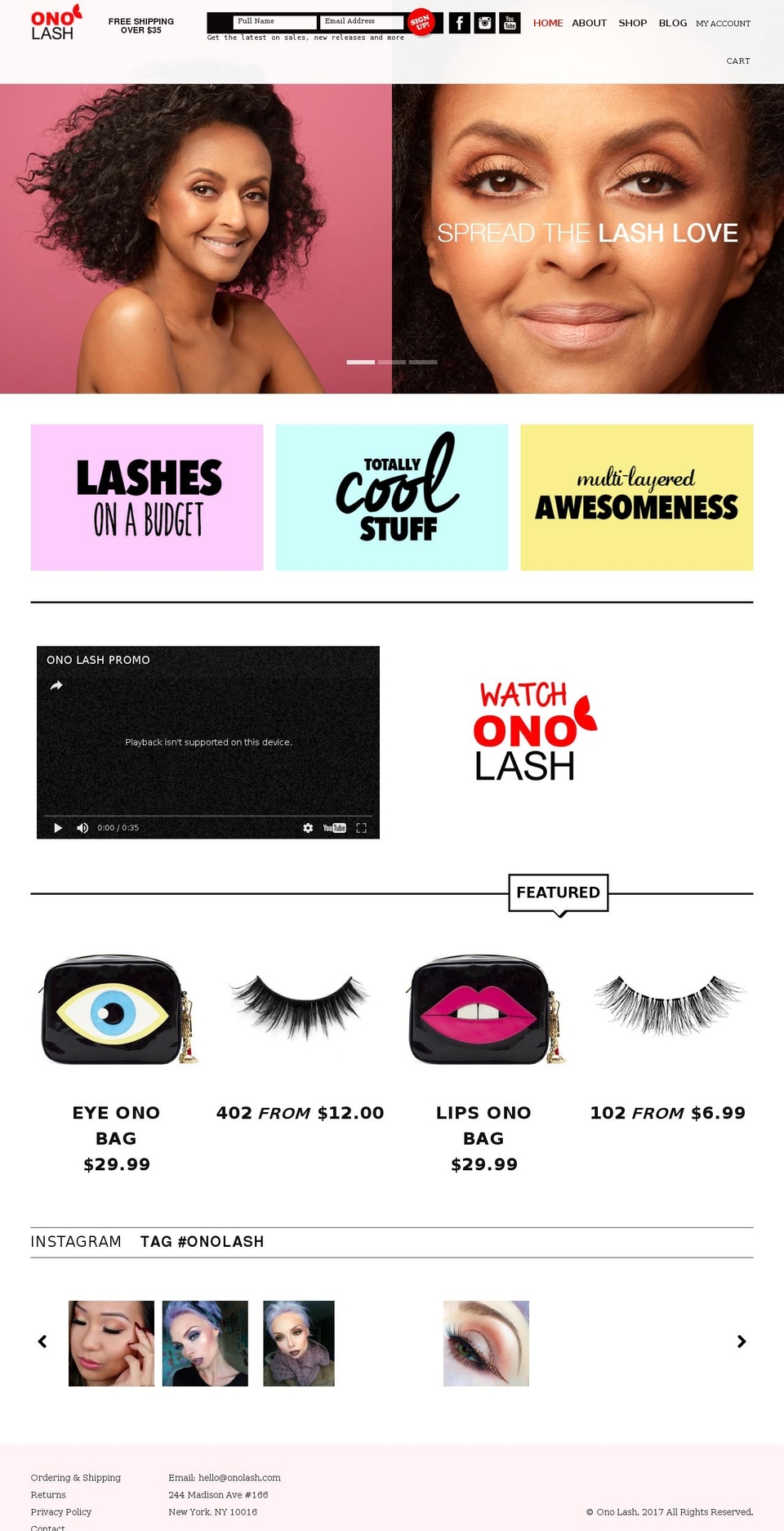 onolash.com shopify website screenshot