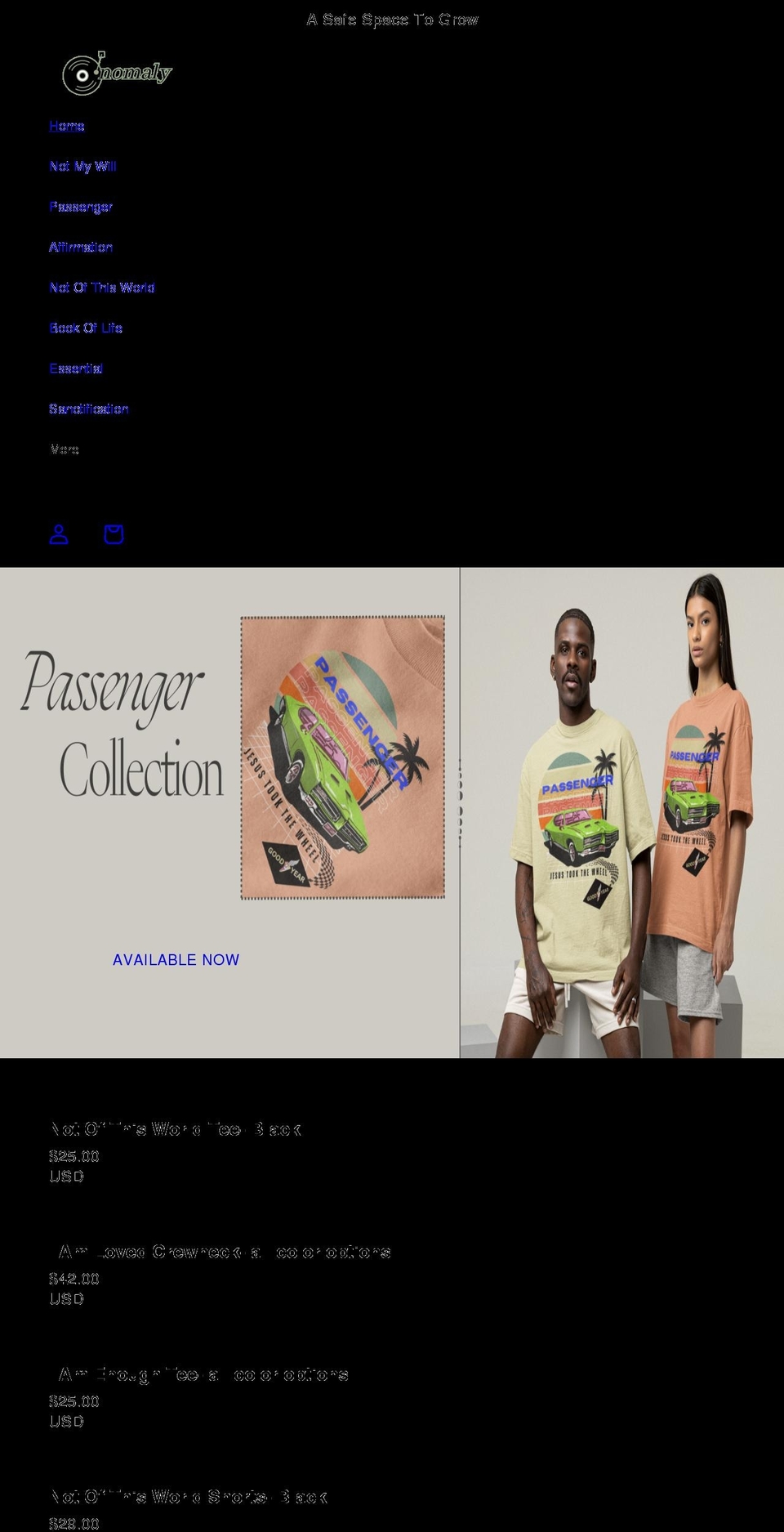 onomalystore.com shopify website screenshot