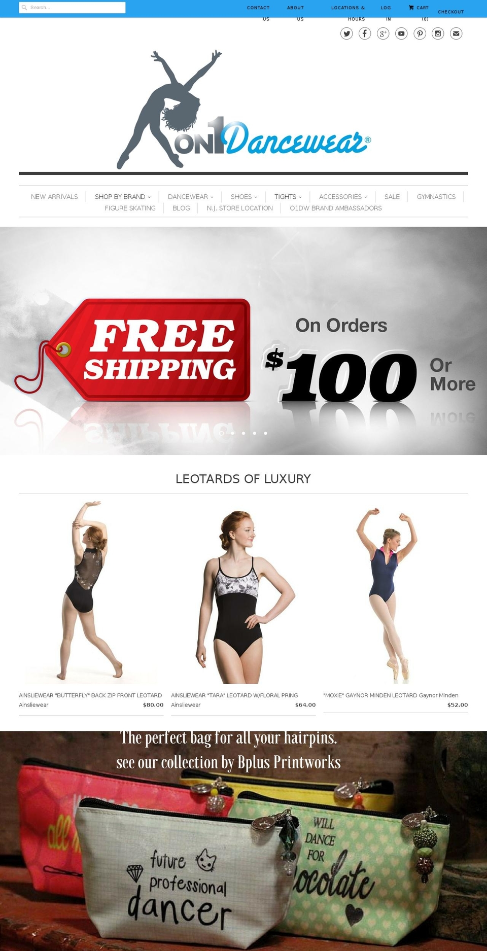 NEW THEME 2016 Shopify theme site example ononedancewear.com