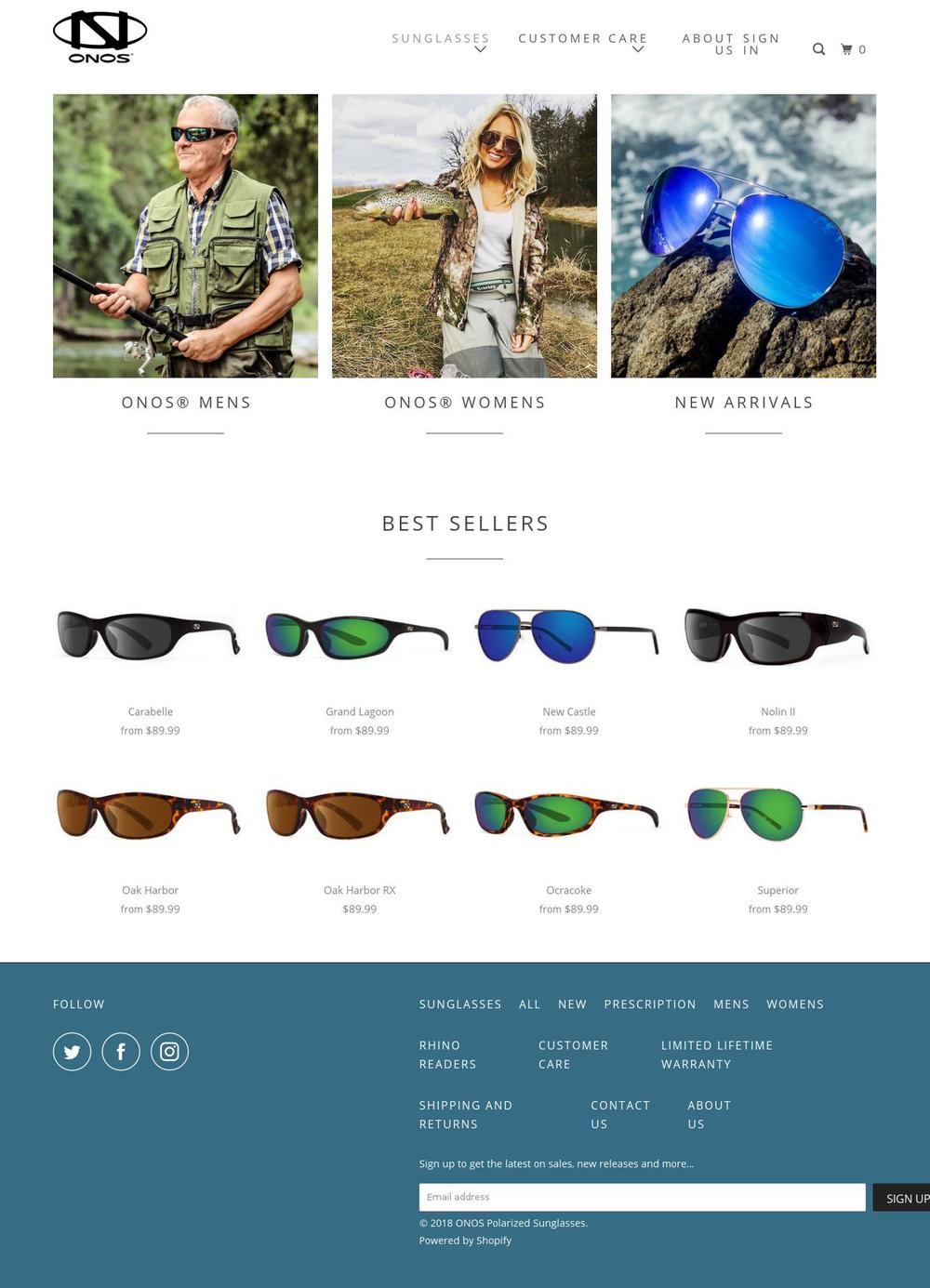onoseyewear.com — Shopify storefront screenshot