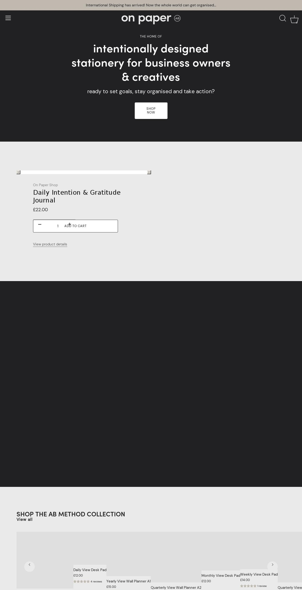 onpaper.shop shopify website screenshot