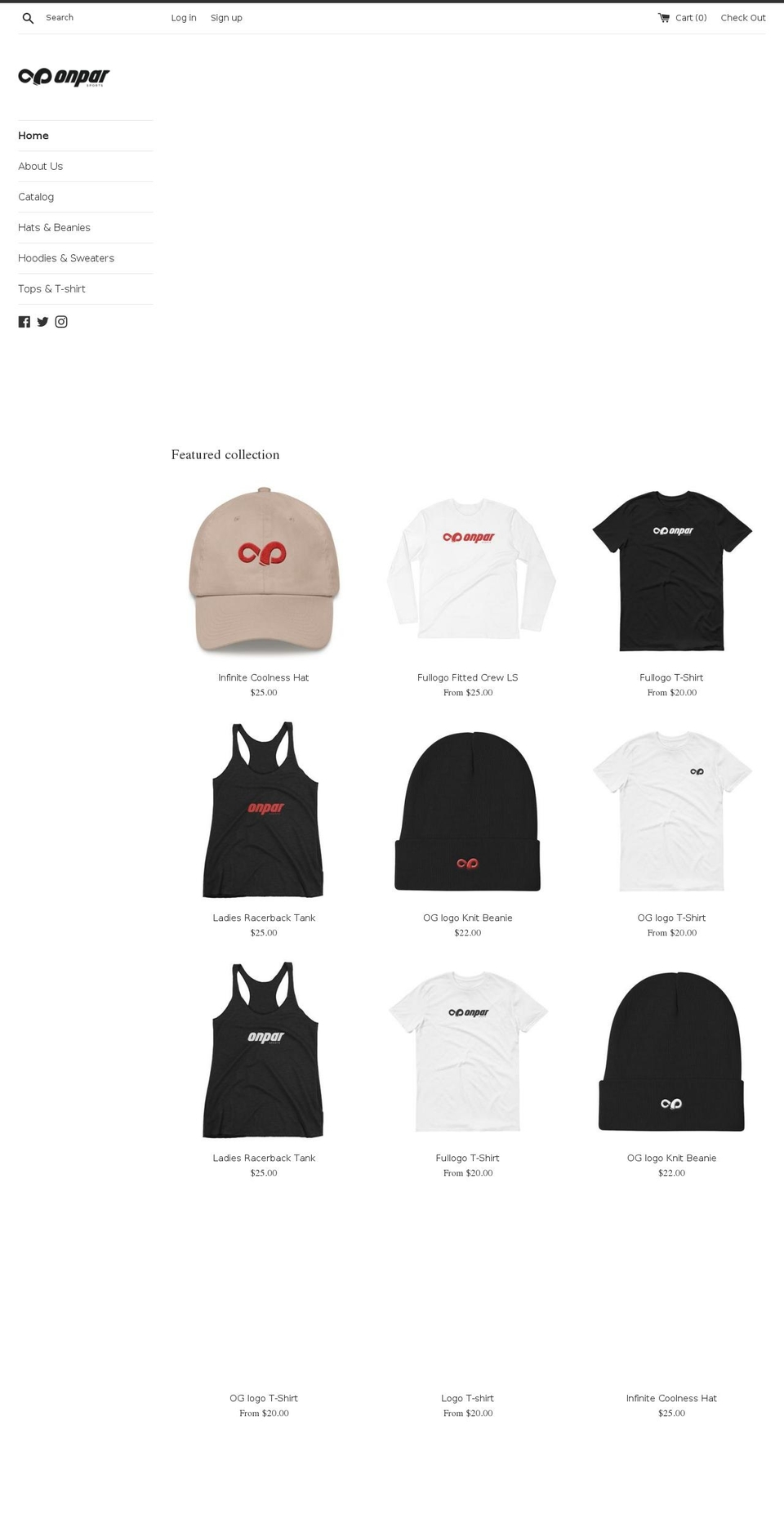 onparsports.com — Shopify storefront screenshot