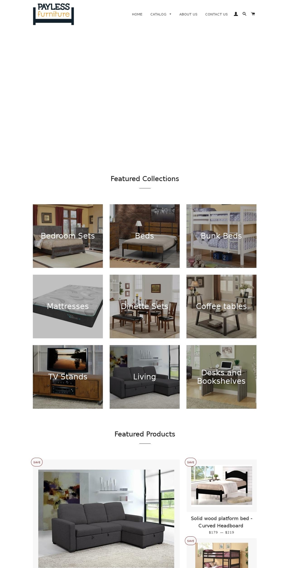 onpaylessfurniture.ca shopify website screenshot