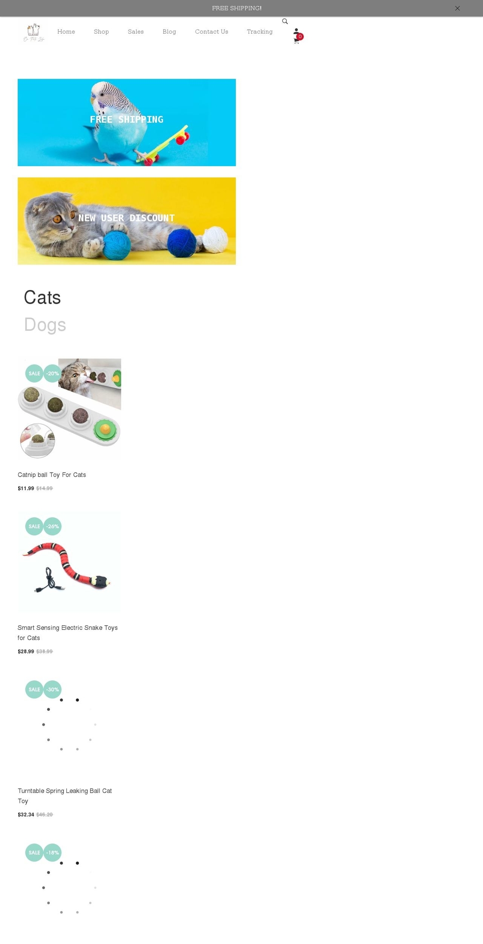 onpetslife.com shopify website screenshot