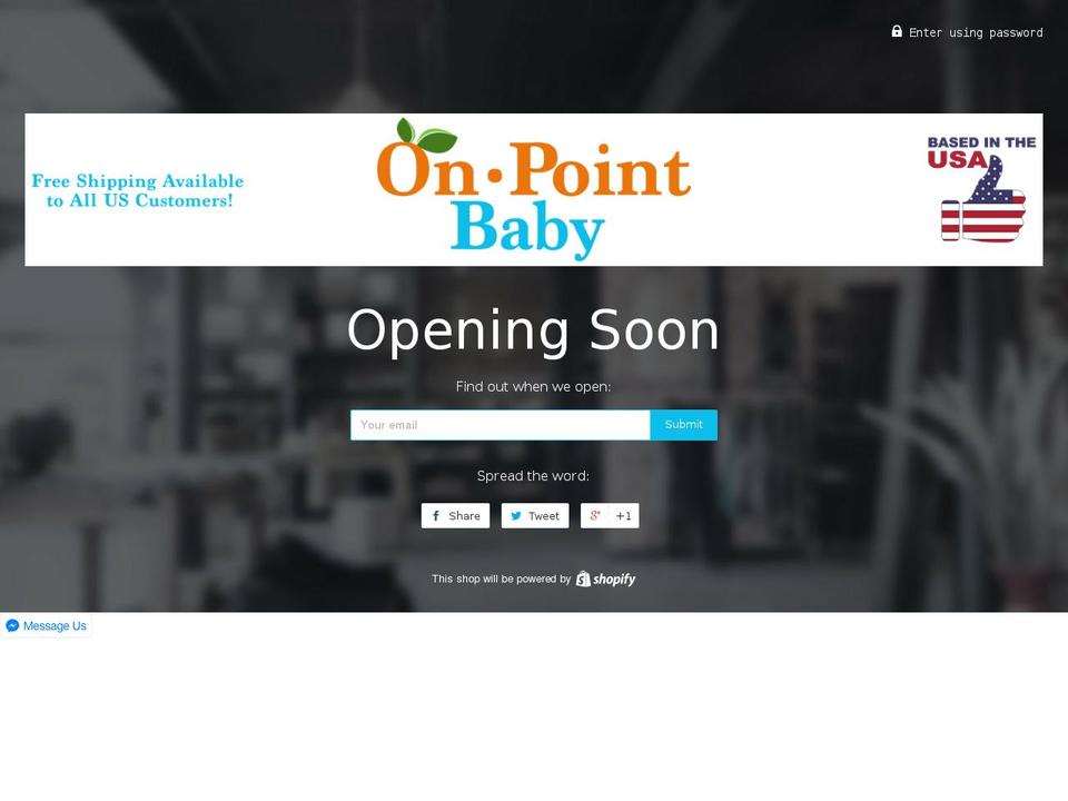 onpointbaby.com — Shopify storefront screenshot