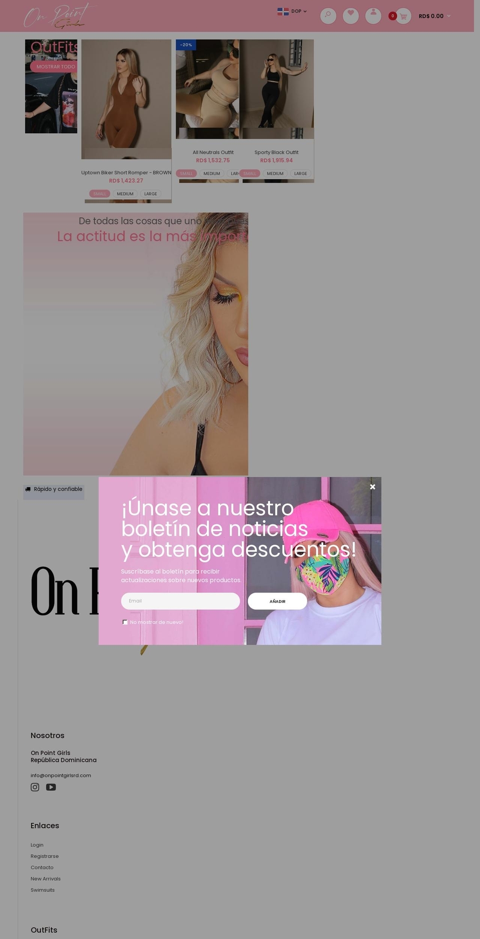 onpointgirlsrd.com shopify website screenshot