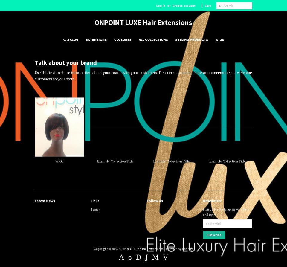 onpointluxe.com shopify website screenshot