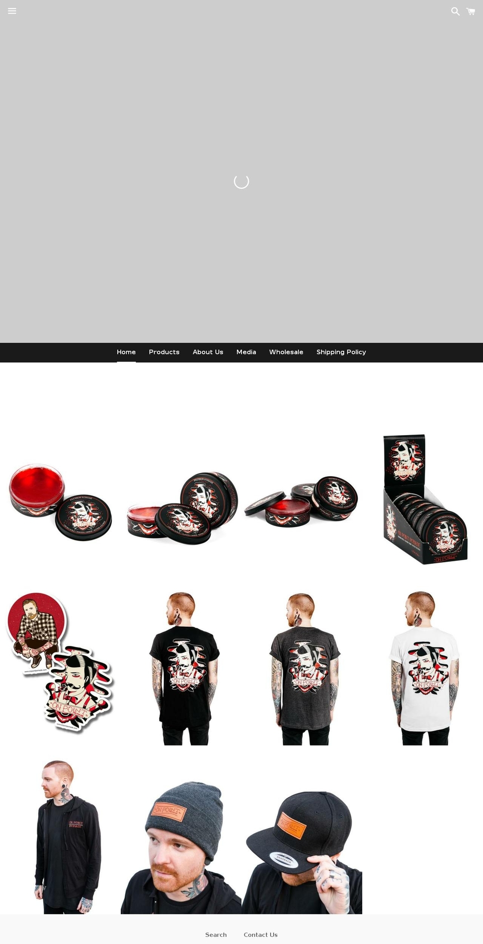onpointpomade.com shopify website screenshot