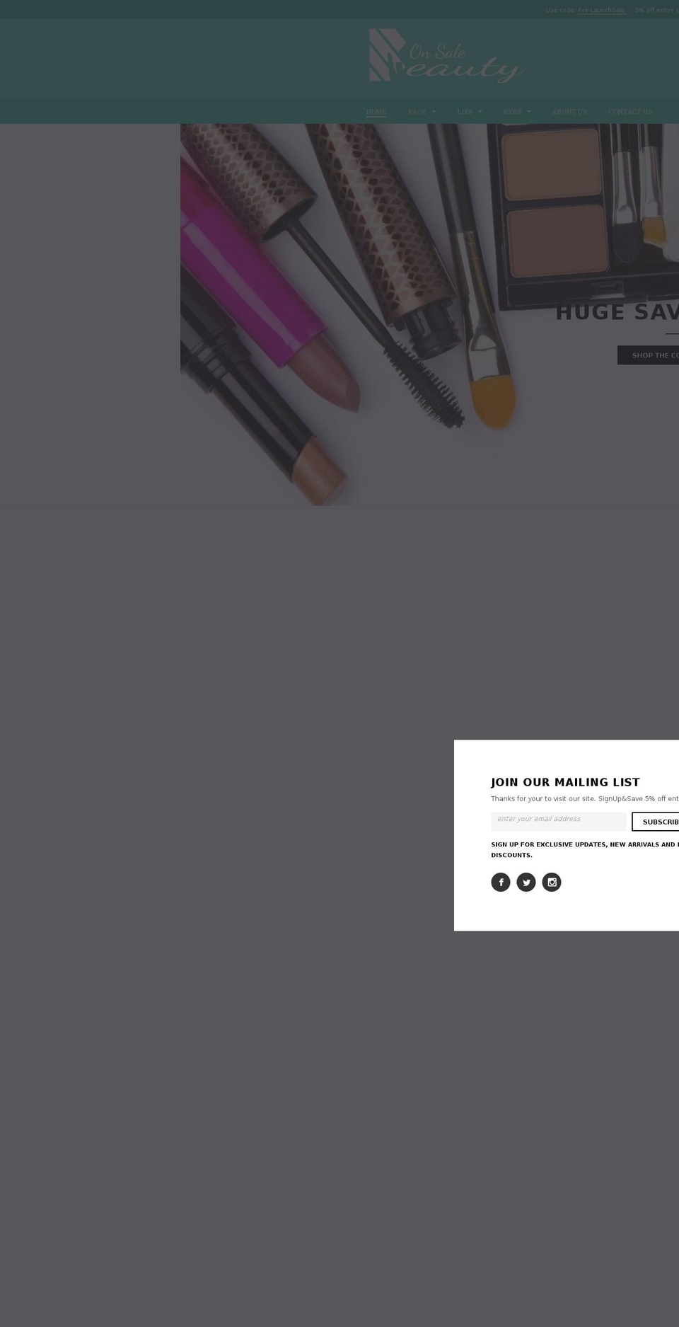 onsalebeauty.com shopify website screenshot