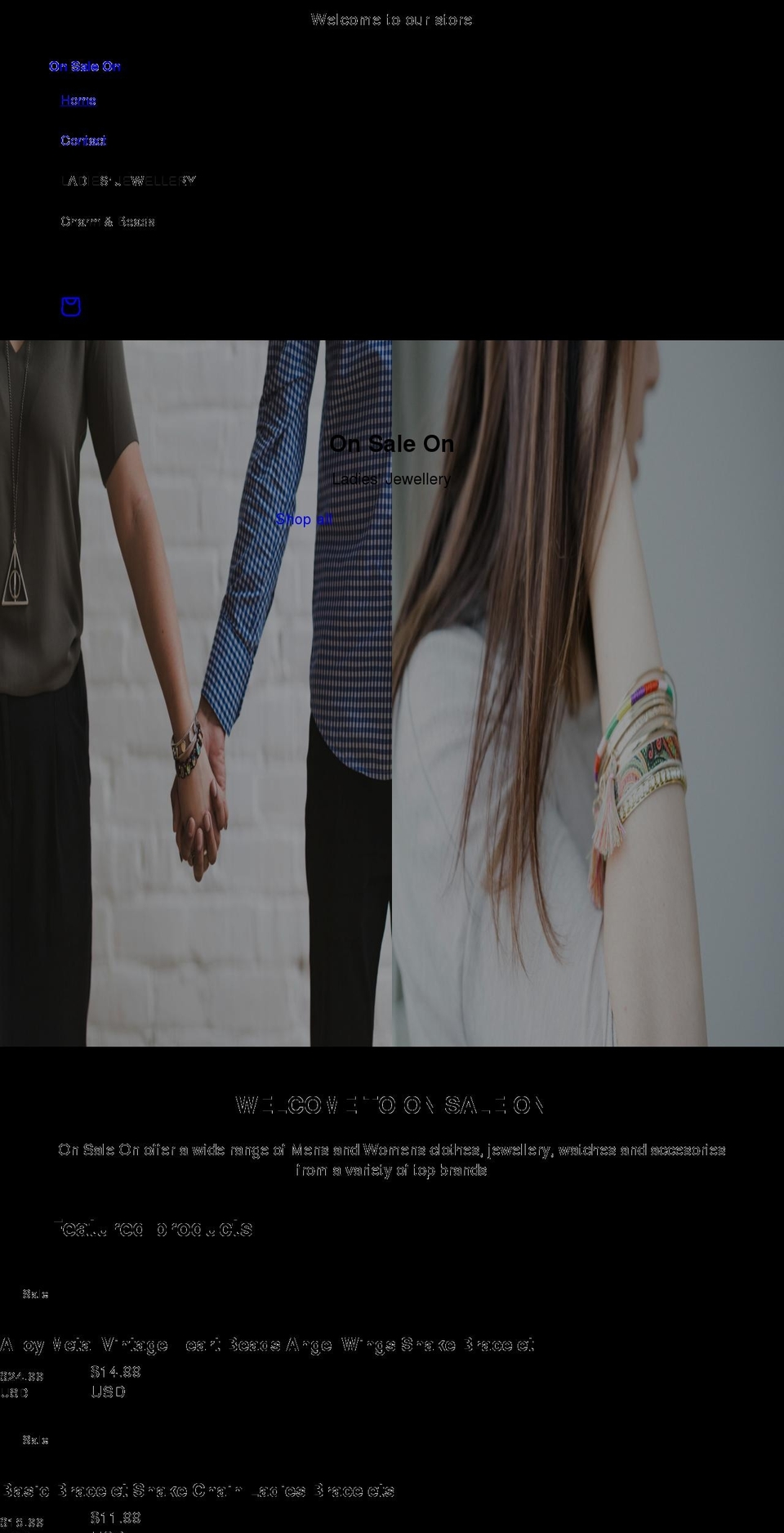 onsaleon.com shopify website screenshot