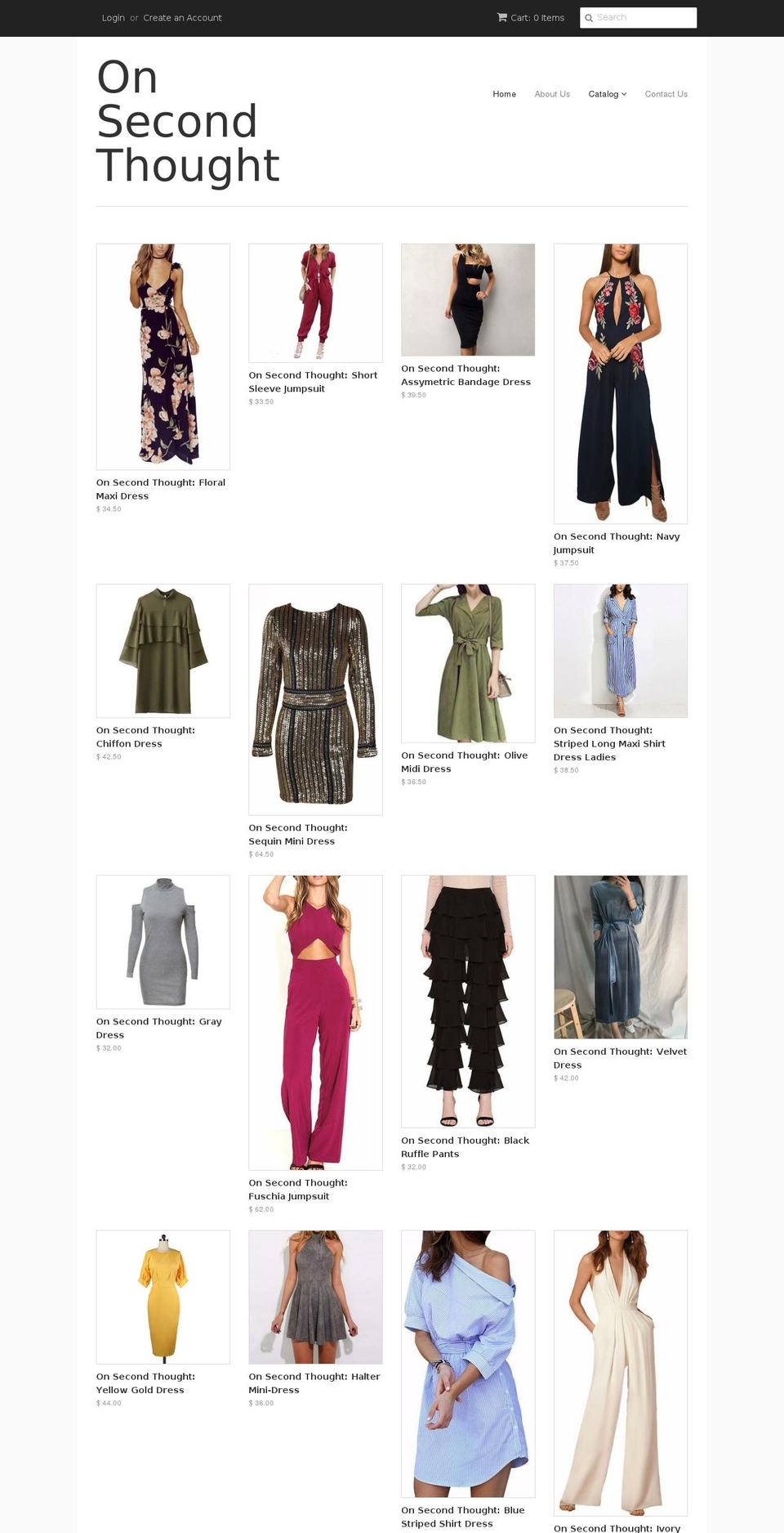 onsecondthoughtaresaleshop.com shopify website screenshot