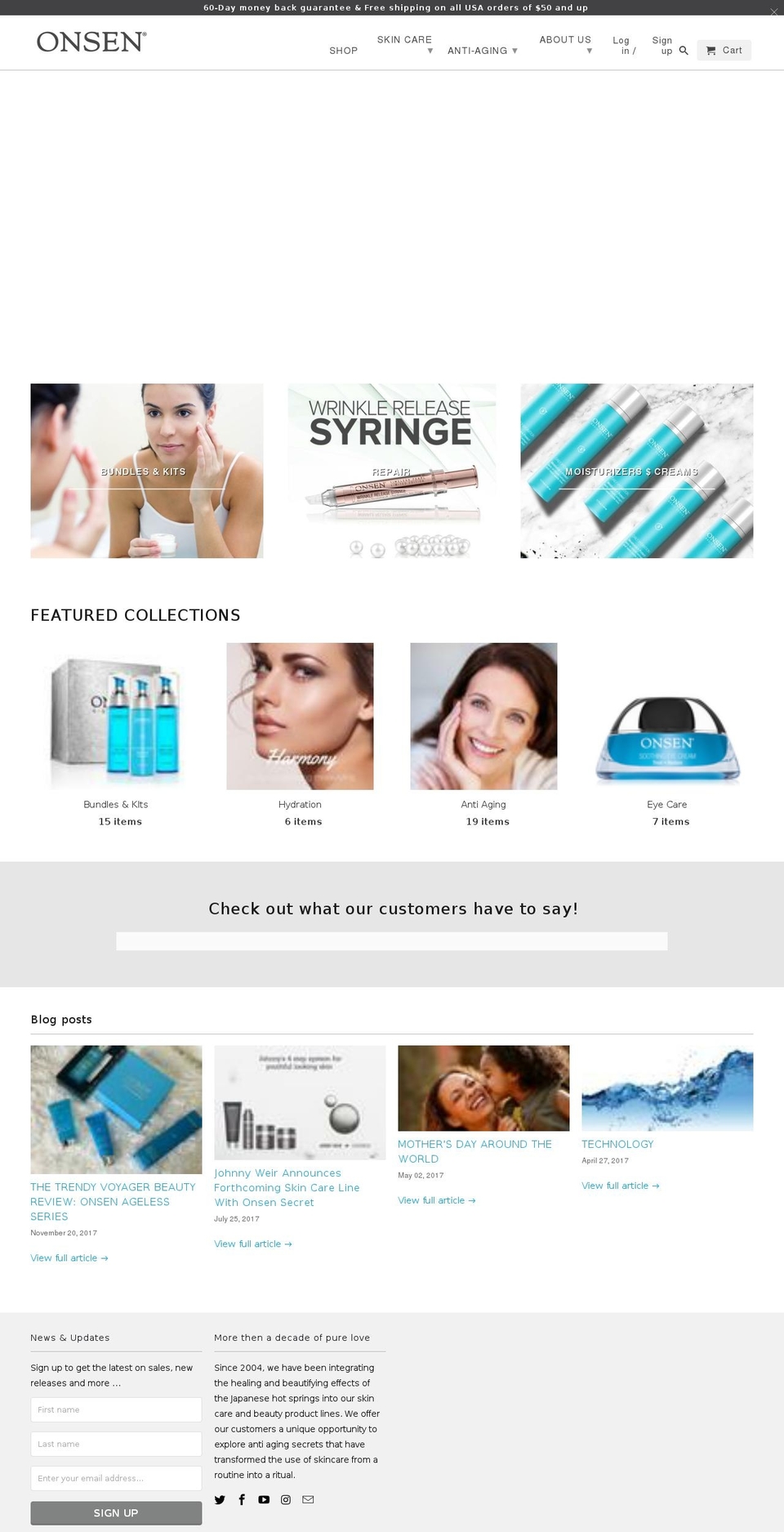 Bold - Retina v. 4.2.2 - July 10 Shopify theme site example onsencosmetics.com