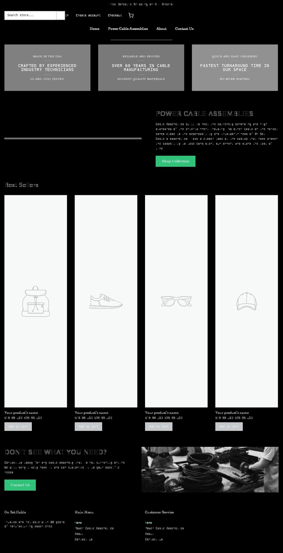 onsetcable.com shopify website screenshot