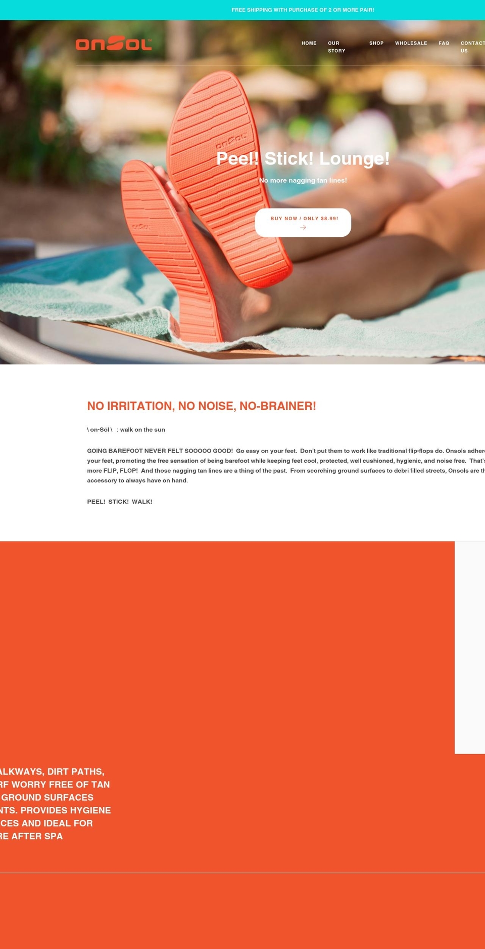 onsolfeetwear.com — Shopify storefront screenshot