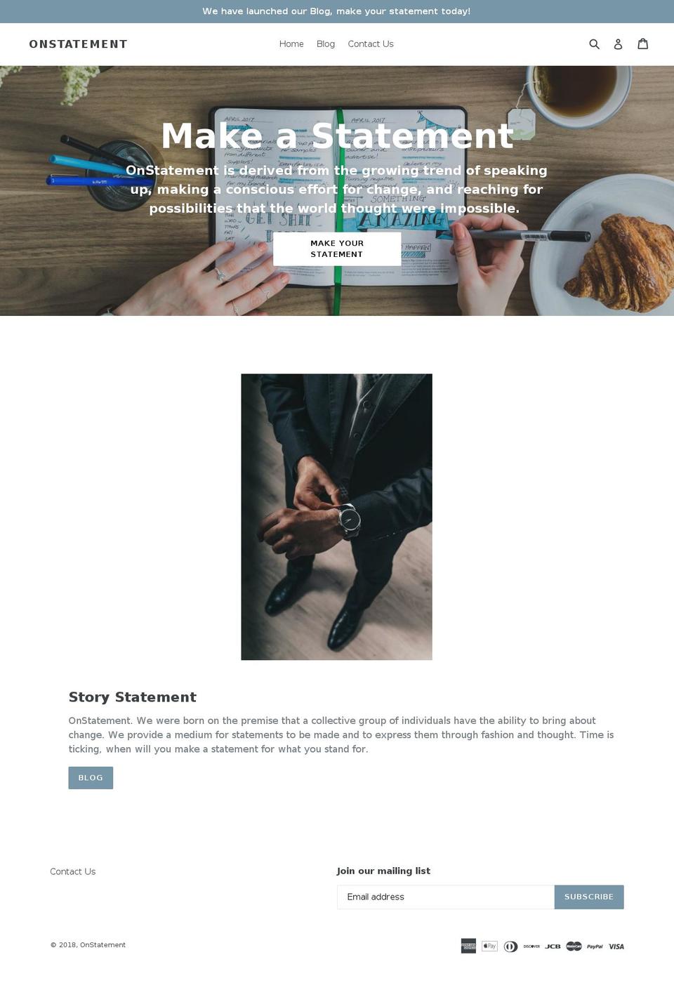 onstatement.com — Shopify storefront screenshot