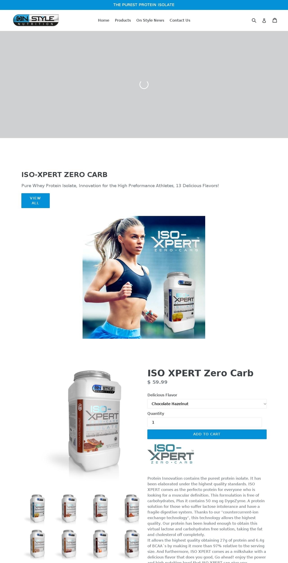 onstylenutrition.com — Shopify storefront screenshot