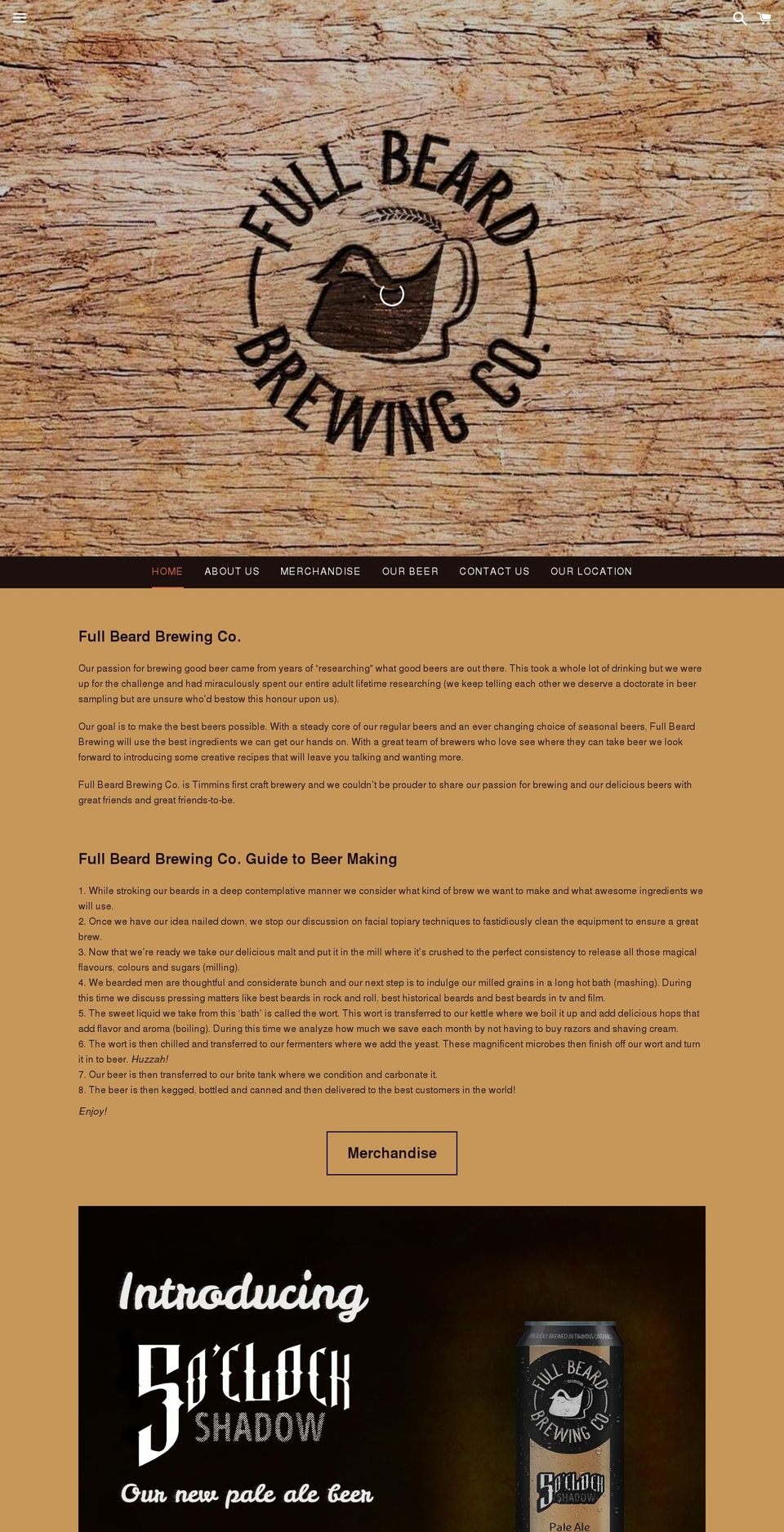 ontariobeergear.com shopify website screenshot