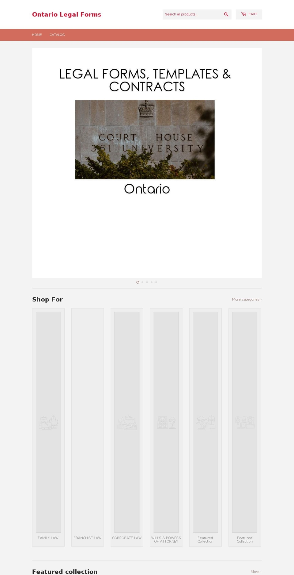 ontariolegalforms.com — Shopify storefront screenshot