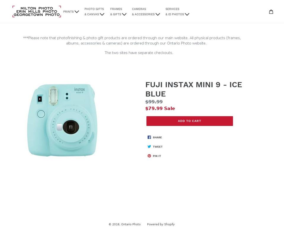 ontariophoto.ca shopify website screenshot