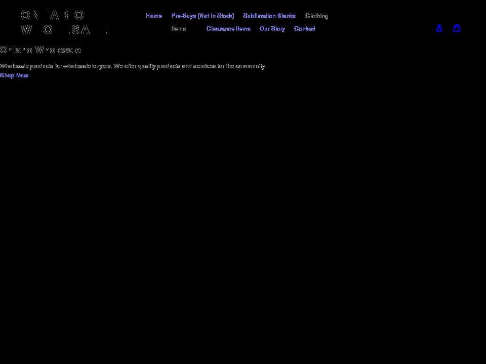 ontariowholesale.com shopify website screenshot