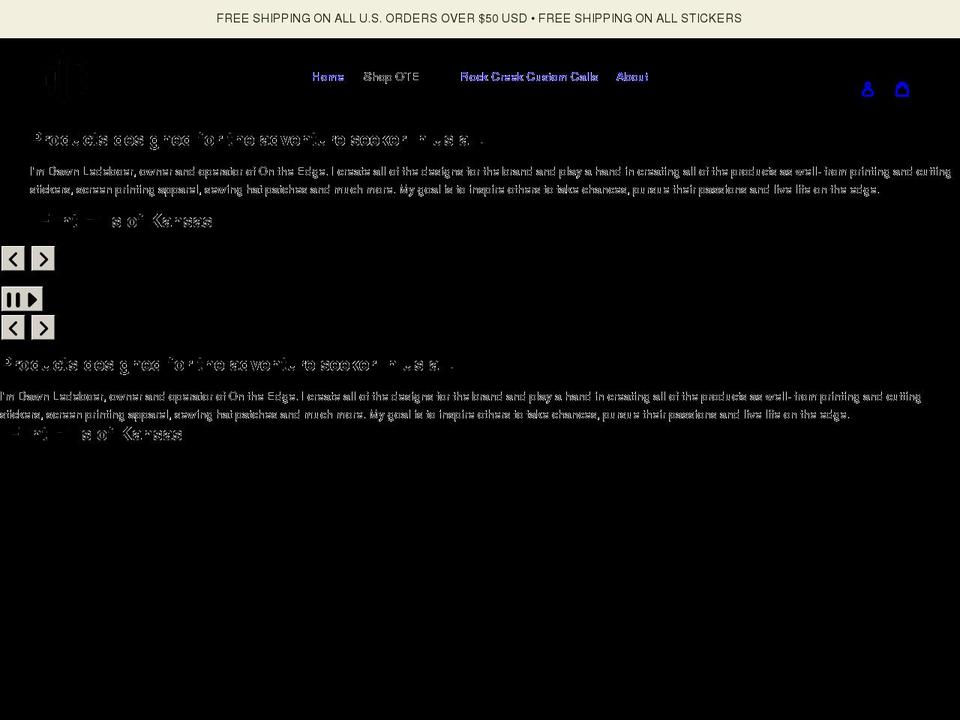 ontheedgeoutdoorsco.com shopify website screenshot