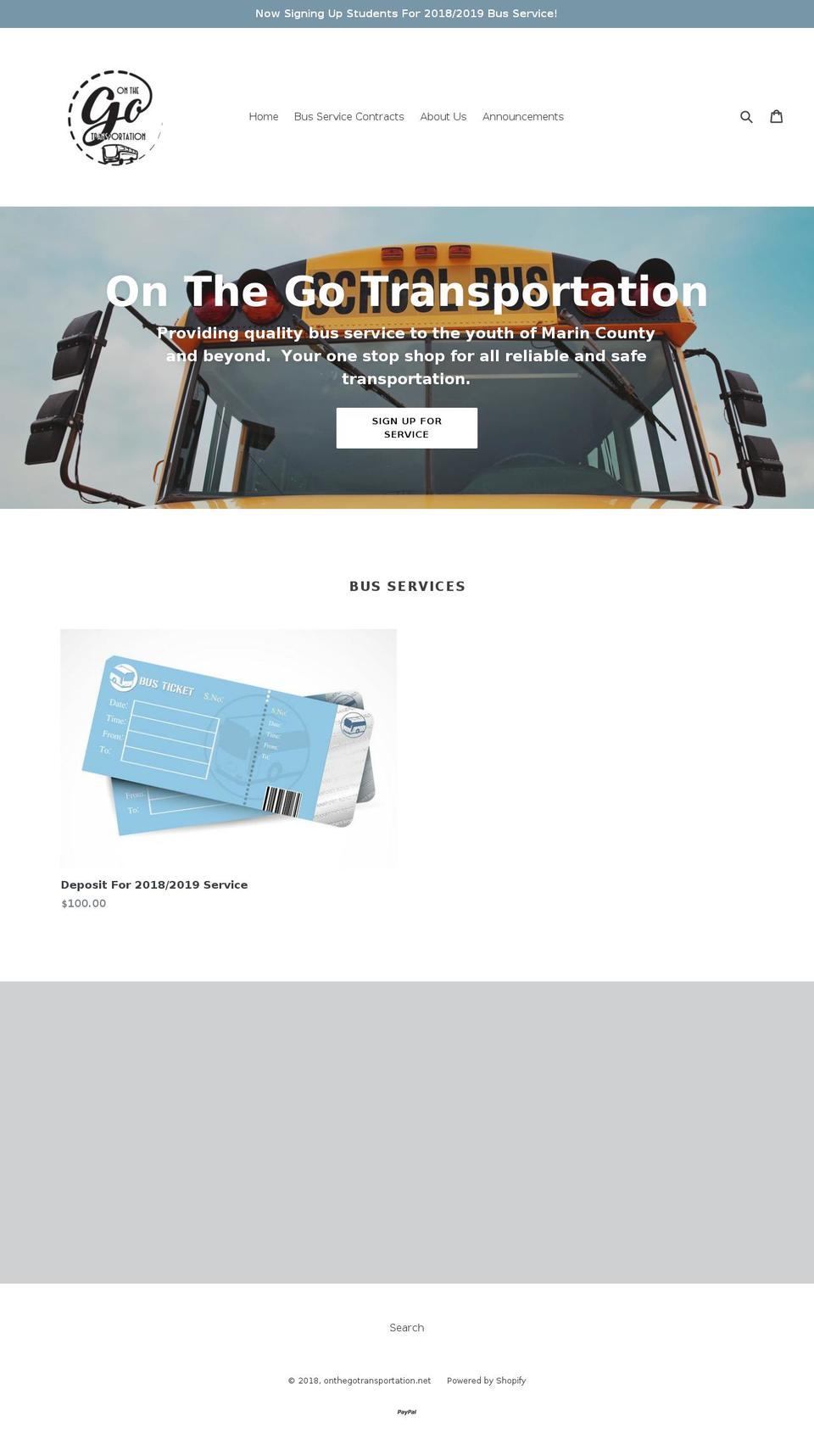 onthegotransportation.net shopify website screenshot