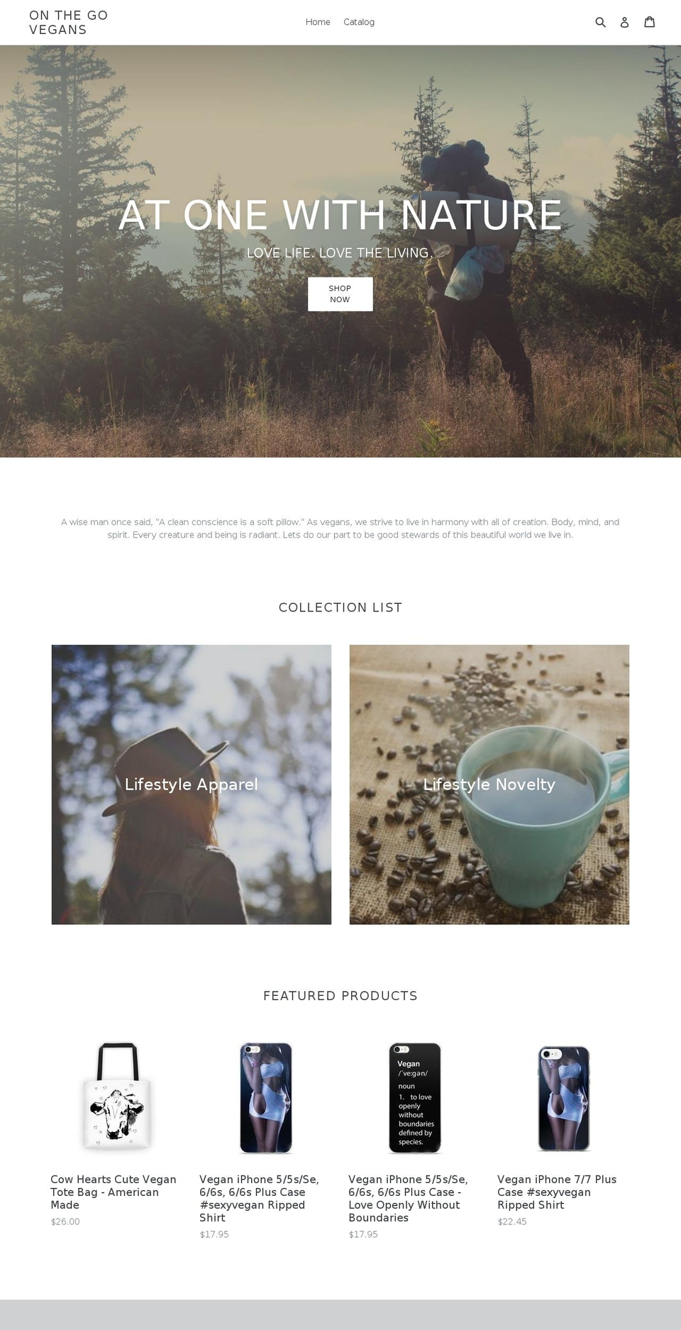 onthegovegans.com shopify website screenshot