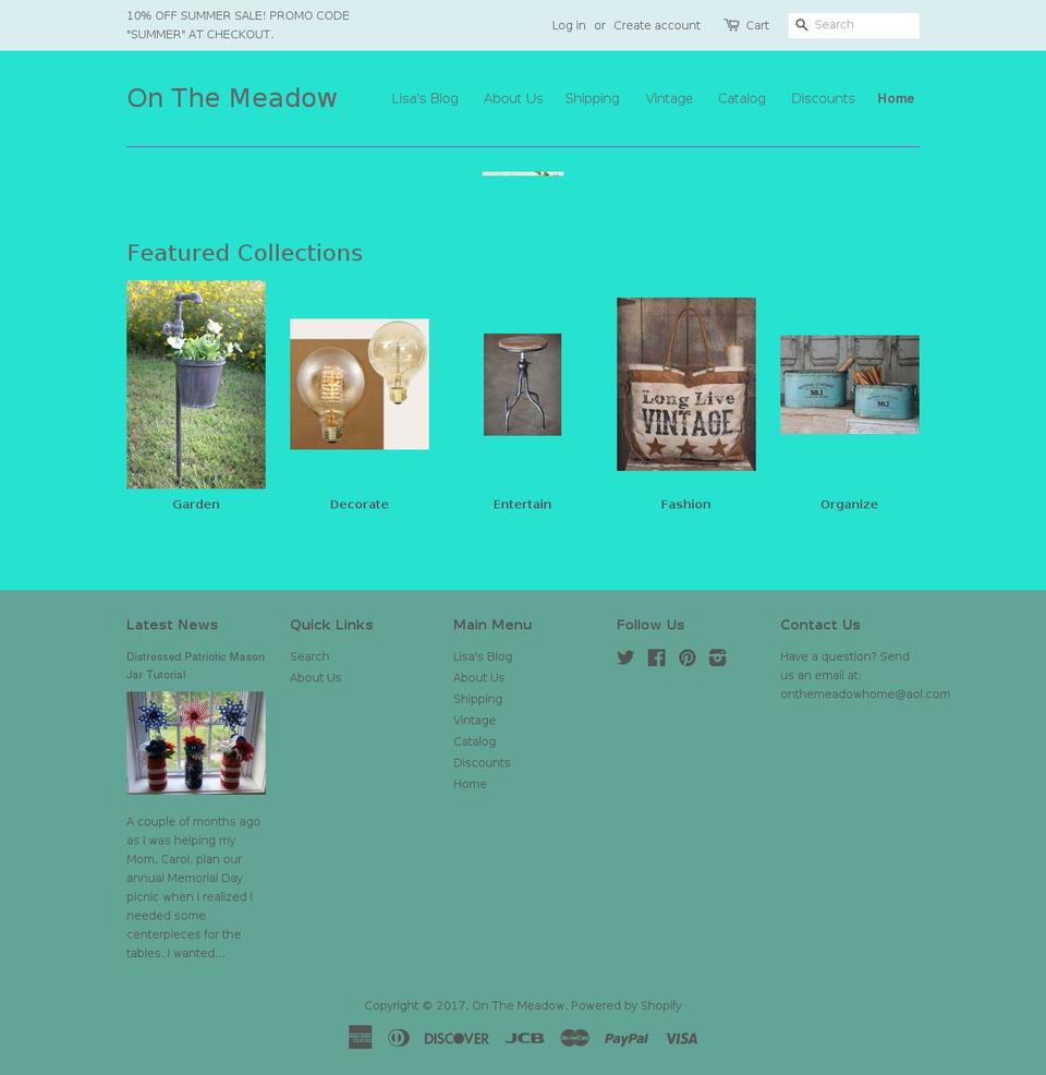 onthemeadow.net shopify website screenshot
