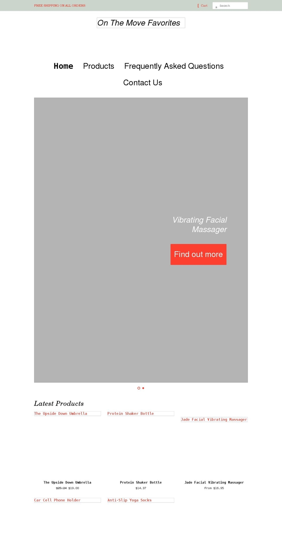 onthemovefavorites.com shopify website screenshot