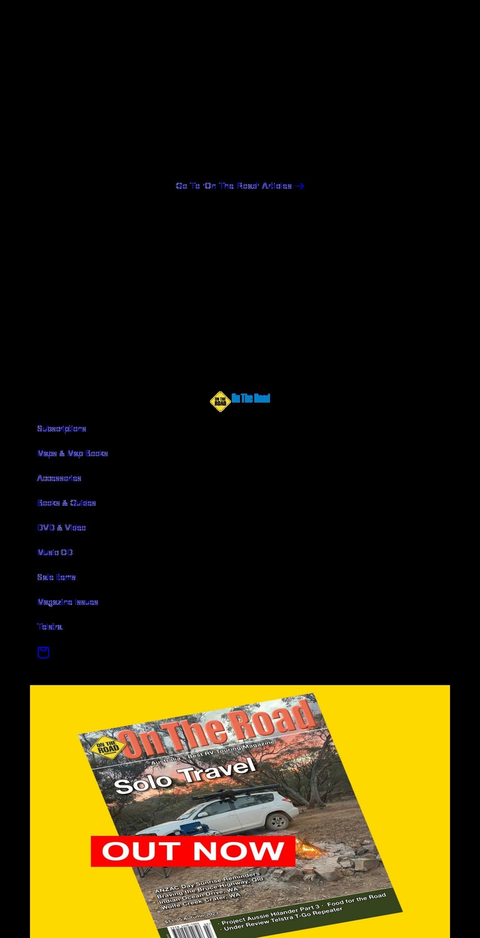 ontheroadmagazine.myshopify.com shopify website screenshot
