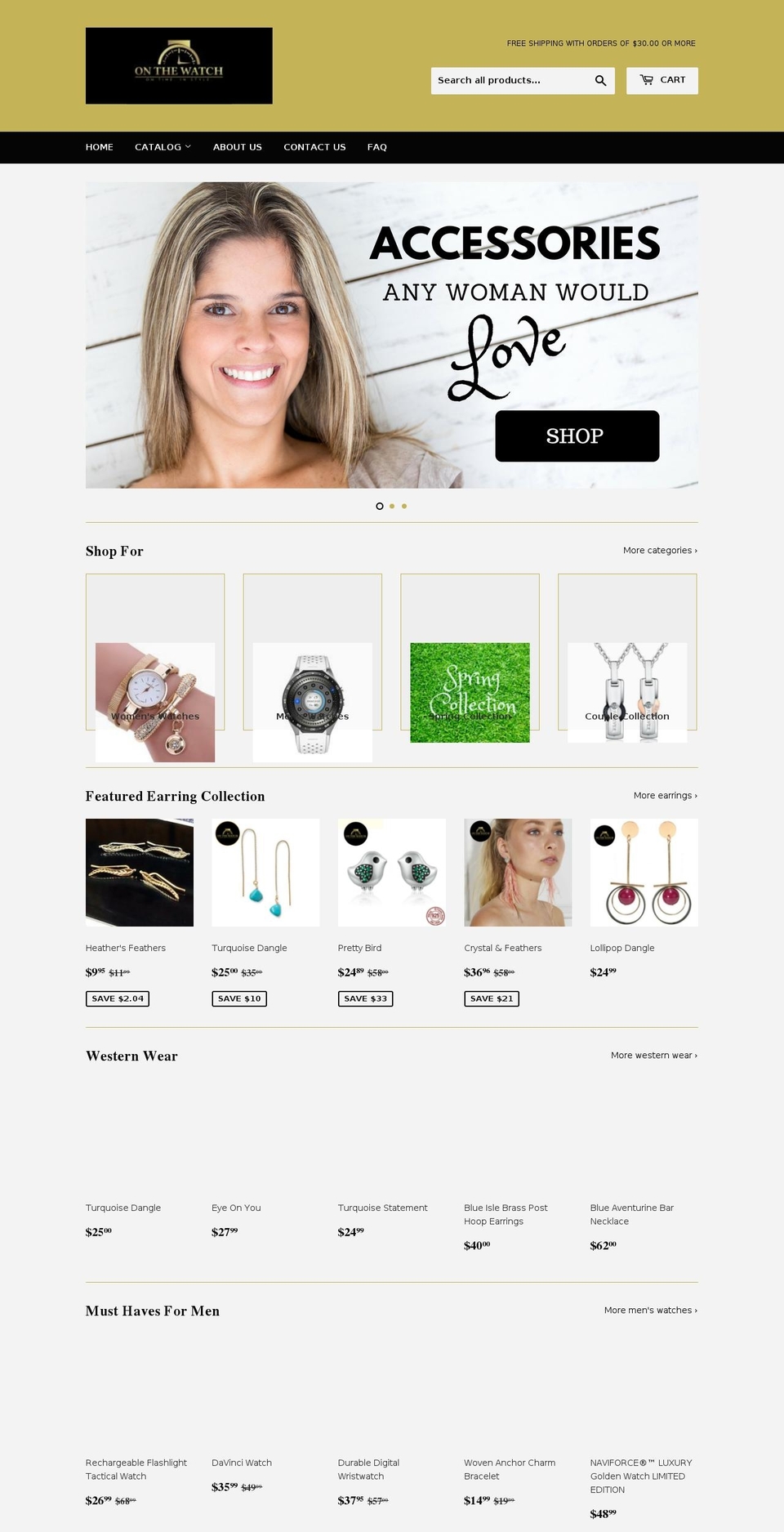 onthewatchontimeinstyle.com shopify website screenshot