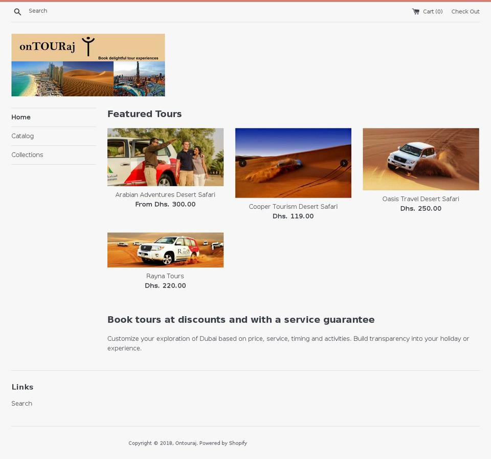 ontouraj.com — Shopify storefront screenshot