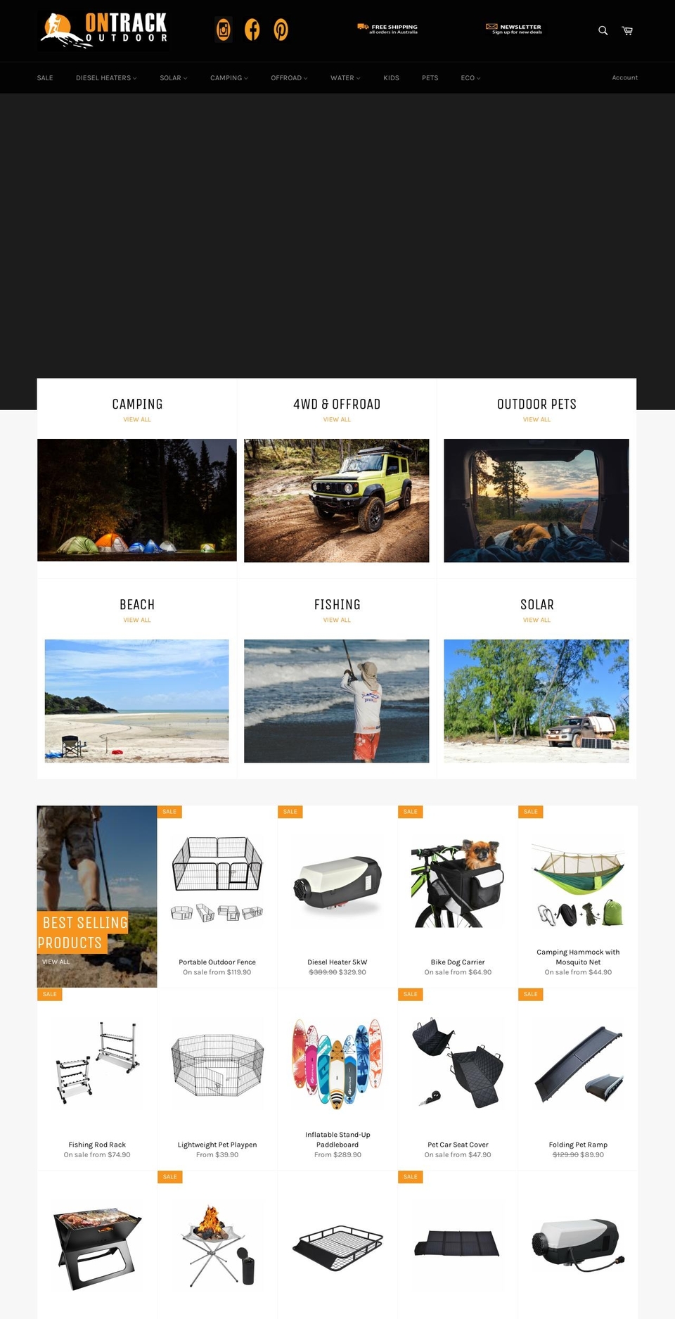 ontrackoutdoor.com — Shopify storefront screenshot