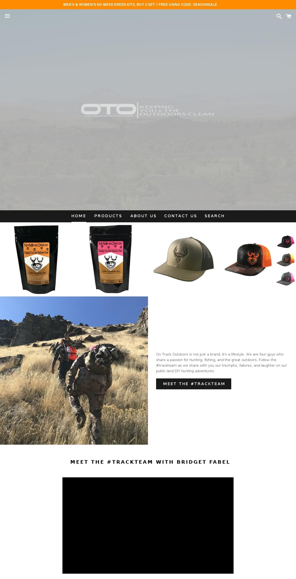 ontrackoutdoors.com — Shopify storefront screenshot