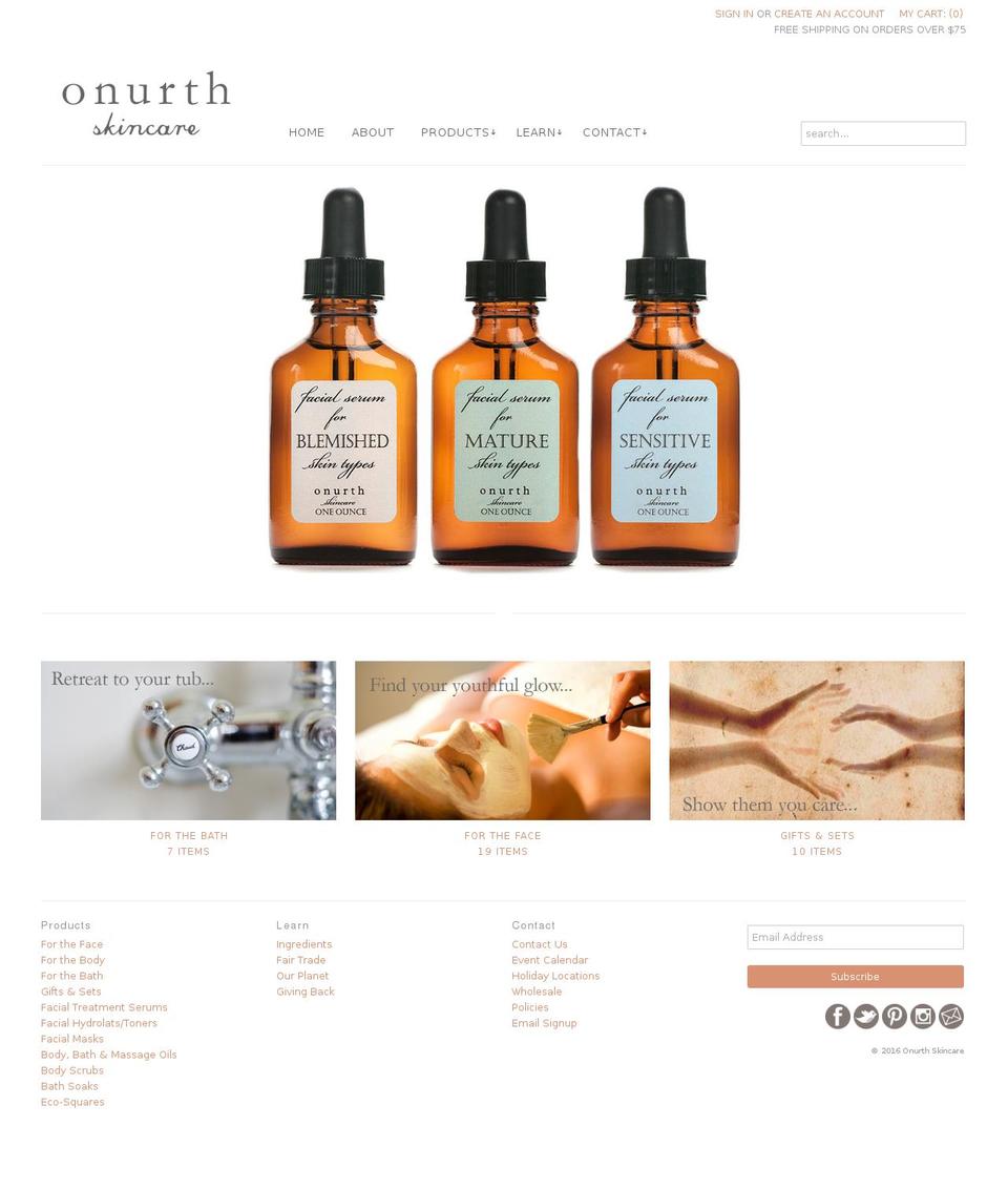 onurth.com shopify website screenshot