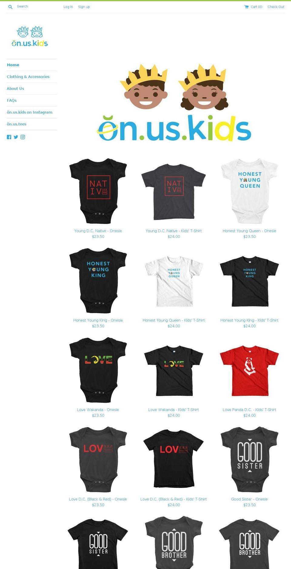 onuskids.com — Shopify storefront screenshot