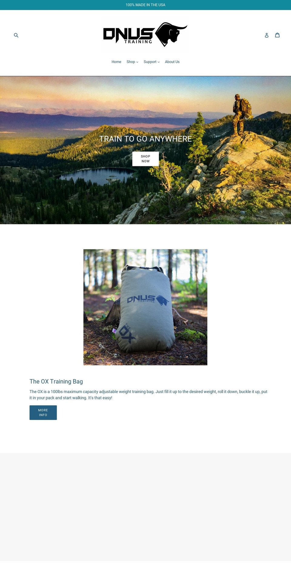 onustraining.com — Shopify storefront screenshot