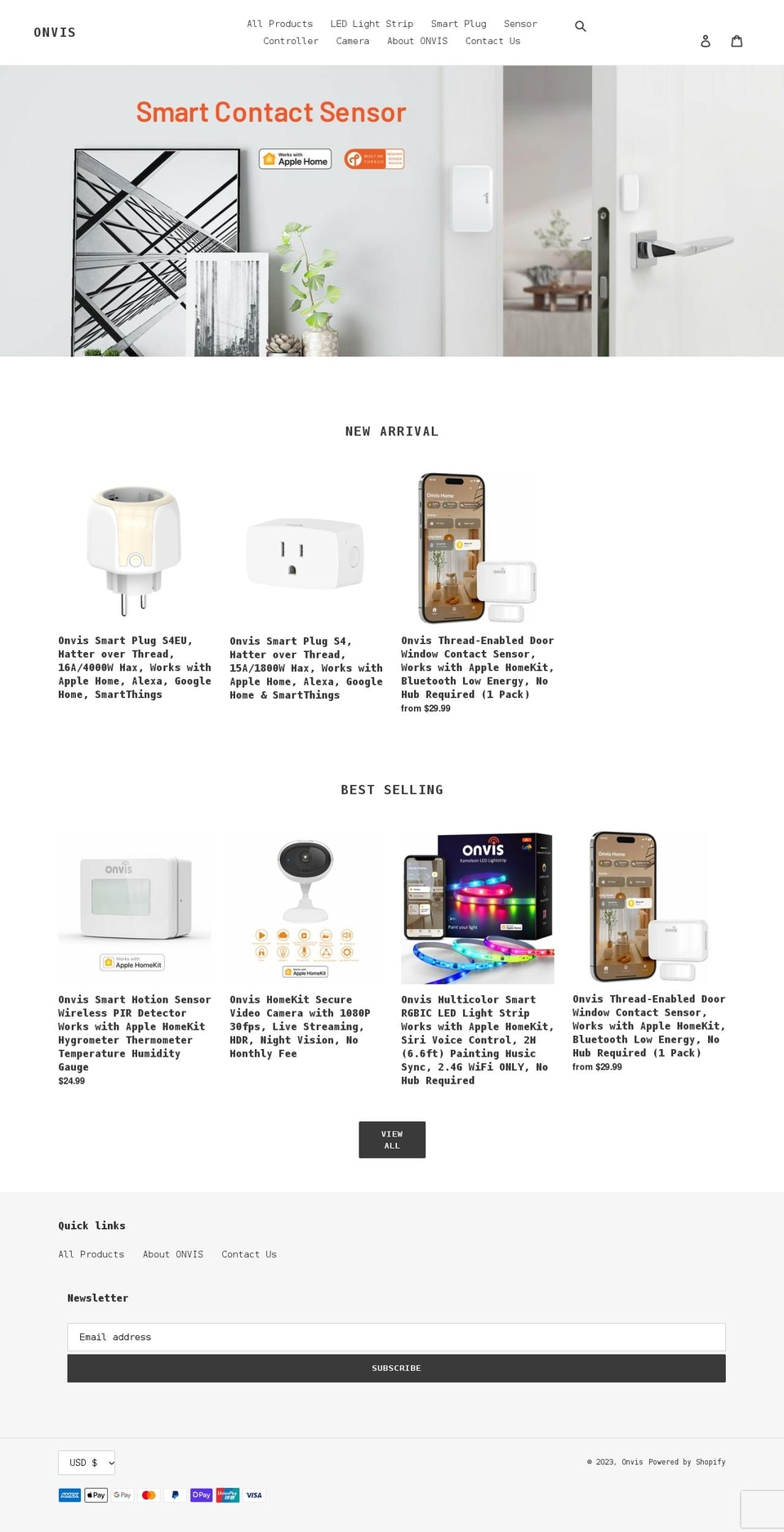 onvis.myshopify.com shopify website screenshot