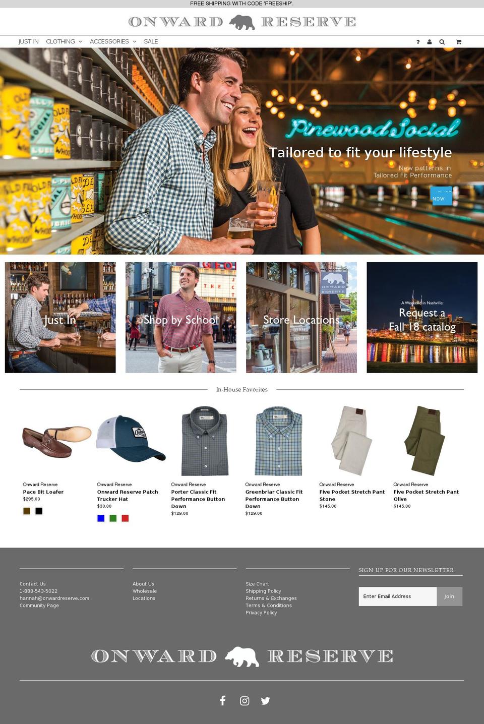 Home Page Shopify theme site example onwardreserve.com