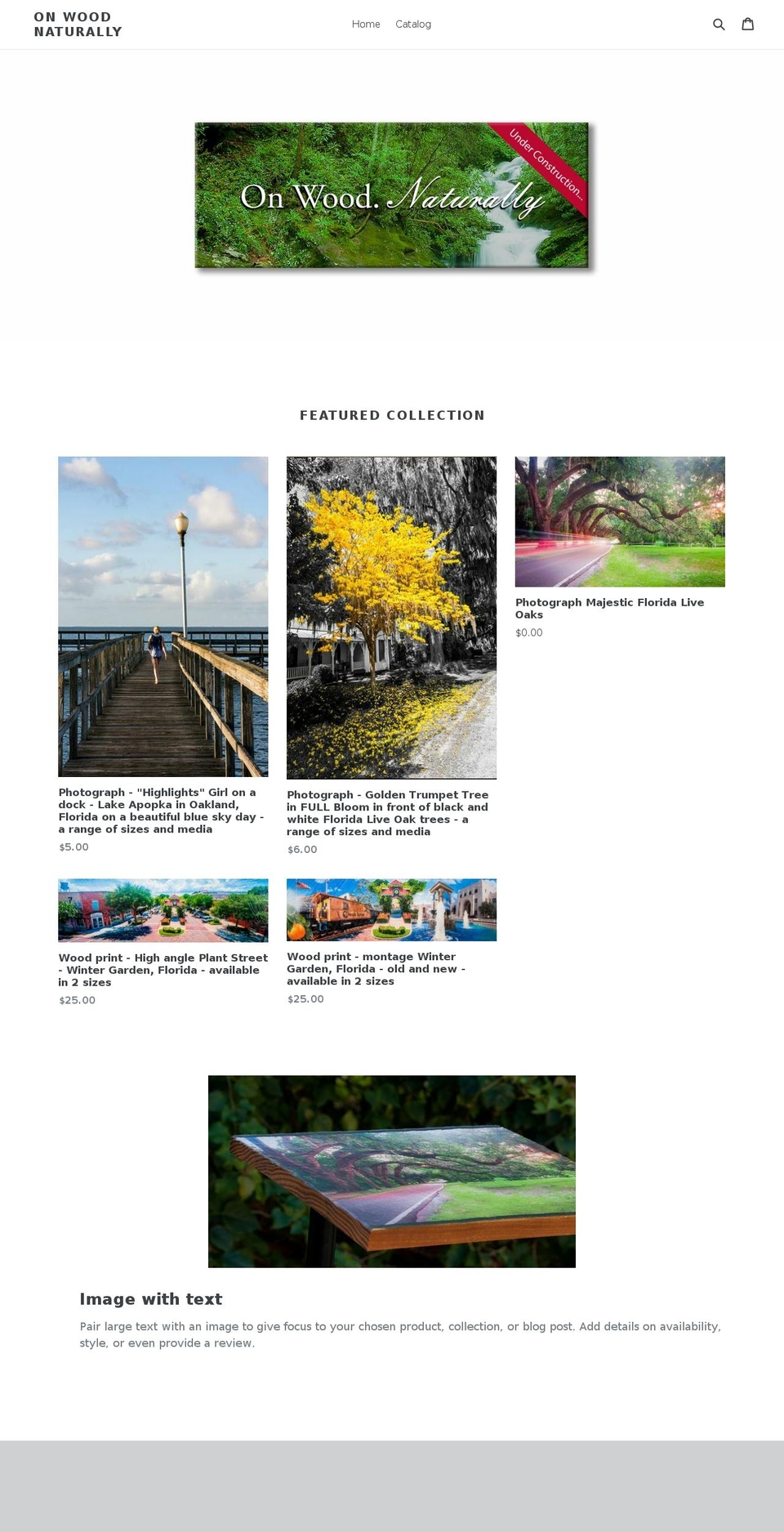 onwoodnaturally.com shopify website screenshot