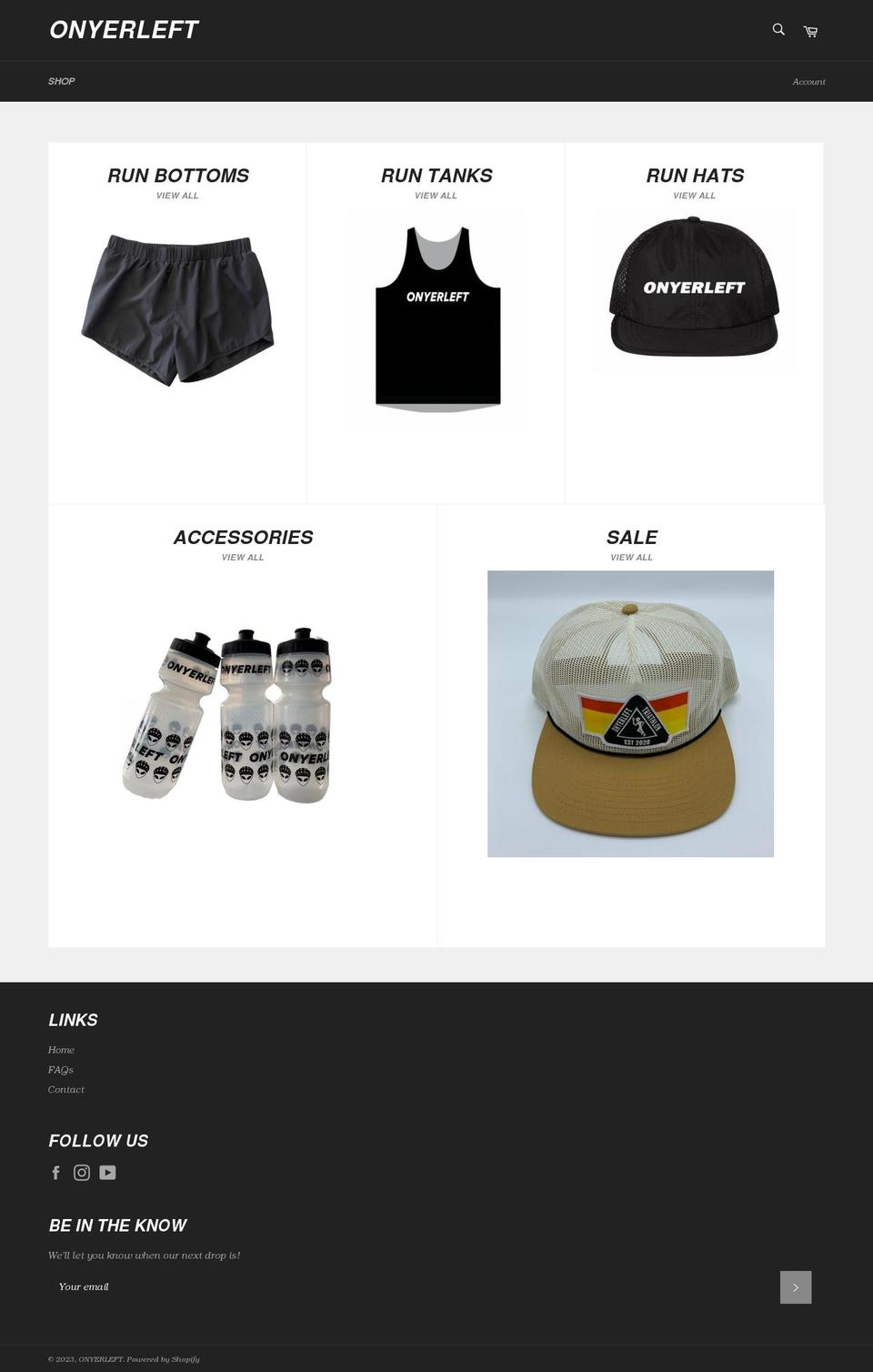 onyerleft.store shopify website screenshot