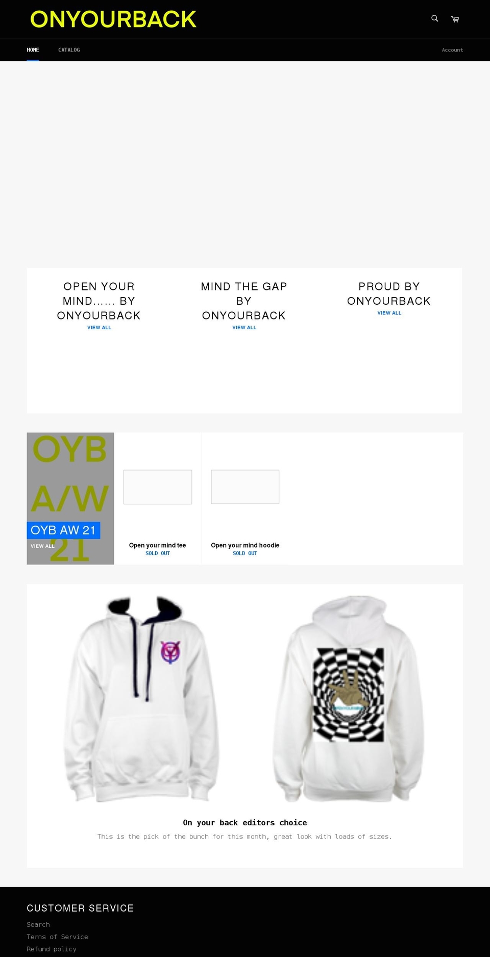 onyourback.co.uk shopify website screenshot